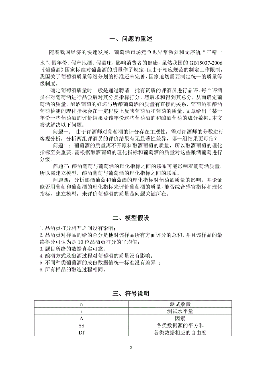 葡萄酒等级划分体系模型的探究毕业设计论文_第2页