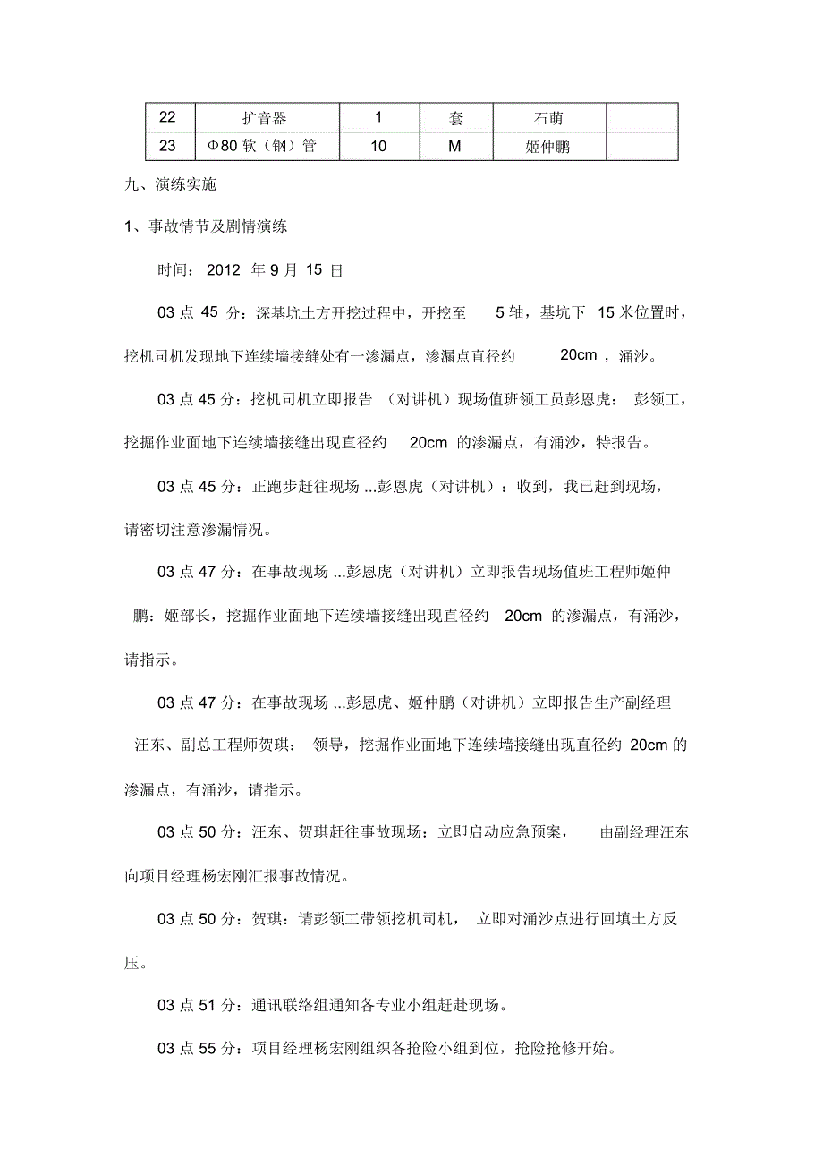 基坑涌水、涌砂应急救援-演练方案_第3页