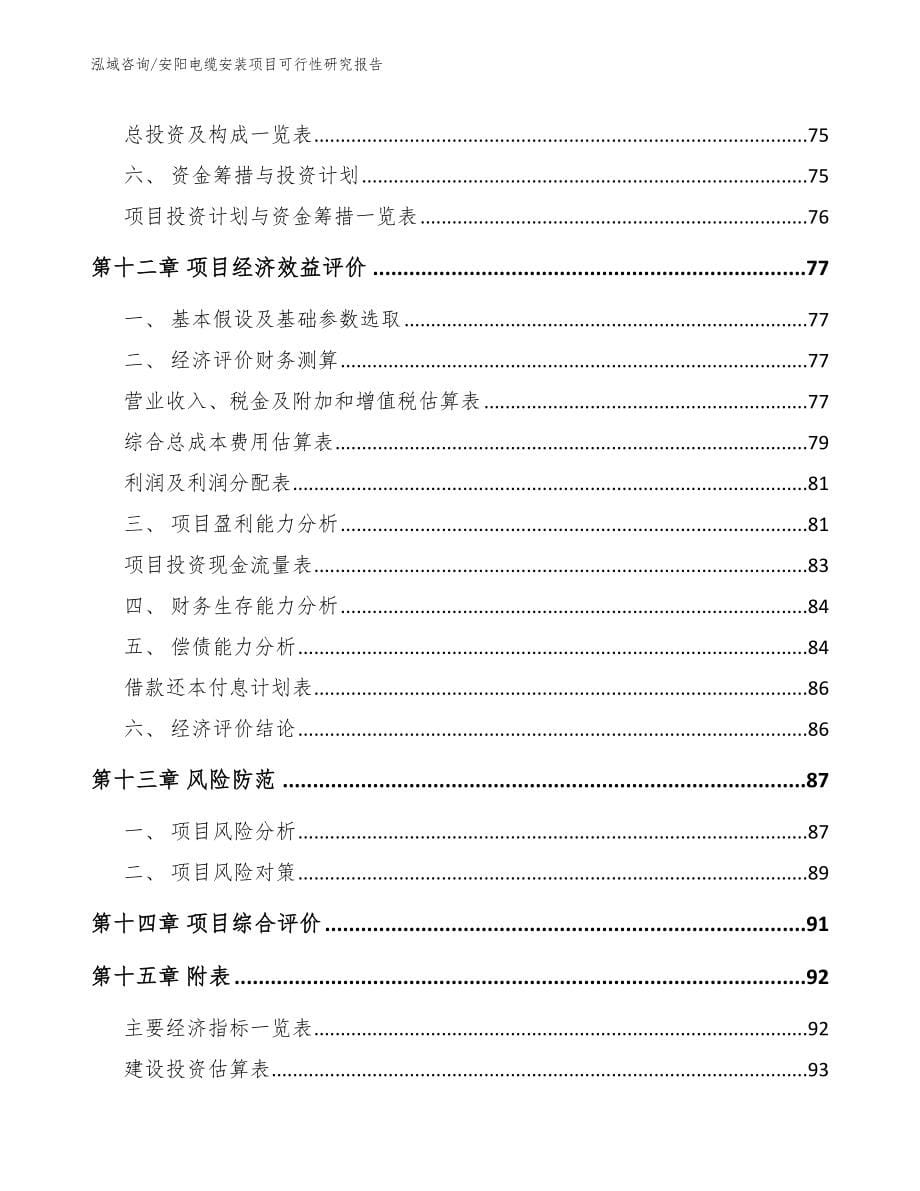 安阳电缆安装项目可行性研究报告【参考模板】_第5页