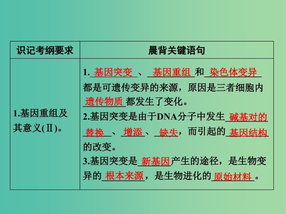 高考生物大一轮复习 第五章 第1节 基因突变和基因重组课件 新人教版必修2.ppt_第4页