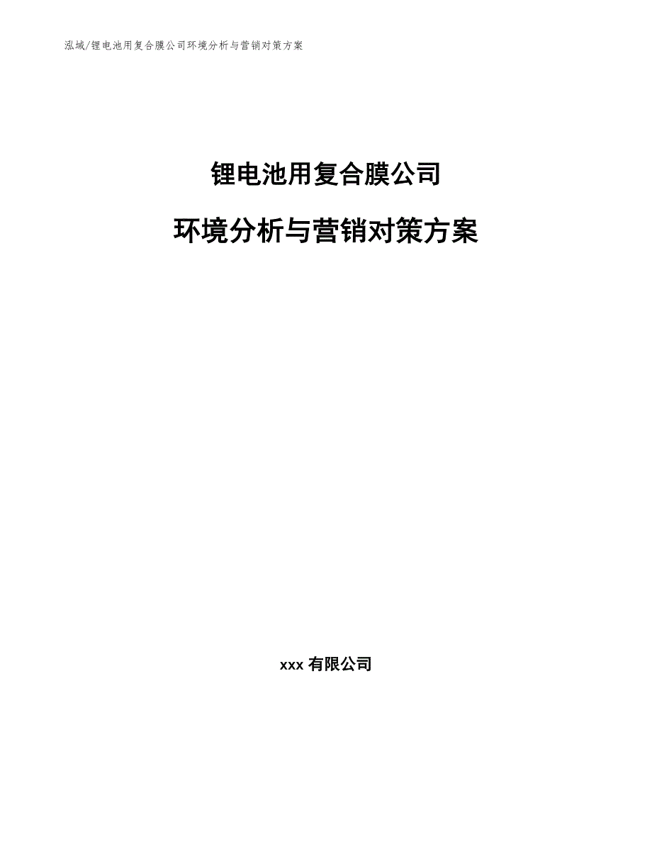 锂电池用复合膜公司环境分析与营销对策方案_第1页