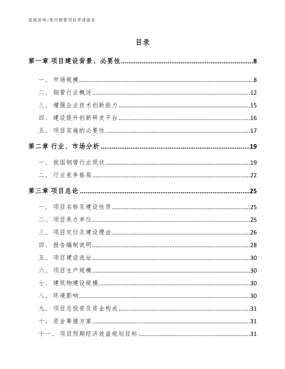 亳州钢管项目申请报告范文模板_第2页