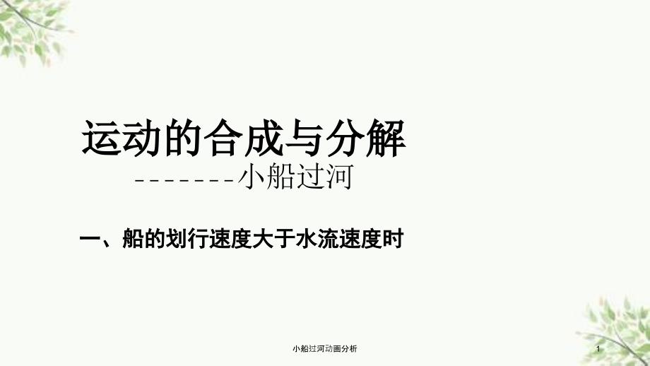 小船过河动画分析课件_第1页