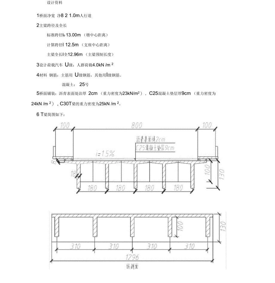 钢筋混凝土简支T梁桥设计计算课程设计任务书_第5页