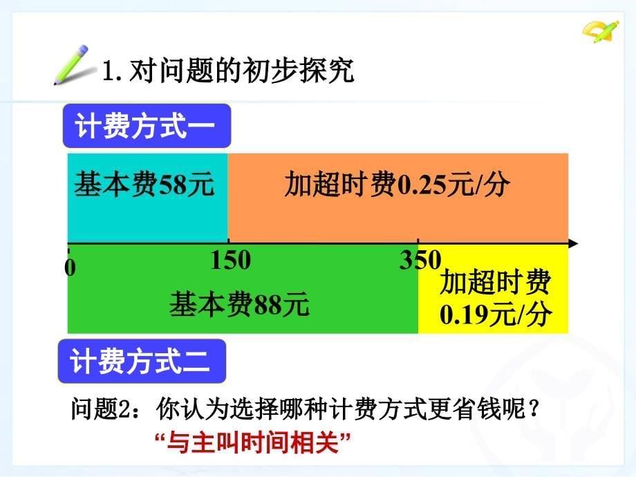 3.4.4实际问题与一元一次方程电话计费问题_第5页