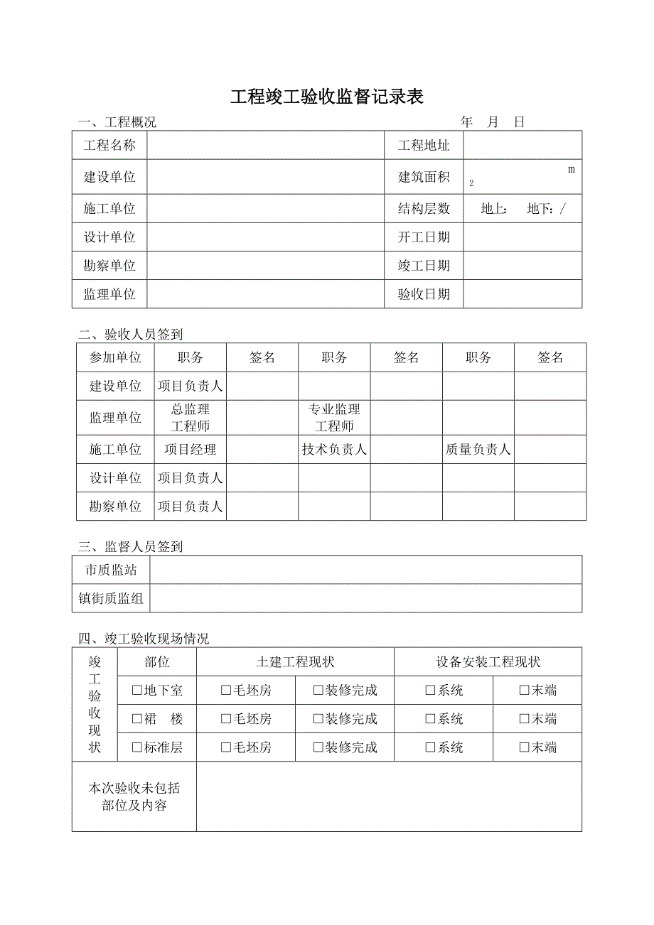 工程竣工验收监督记录表.doc_第1页