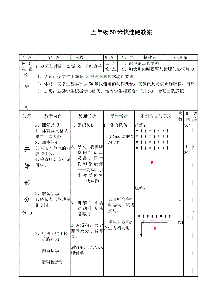 五年级50米快速跑教案[3].docx_第1页