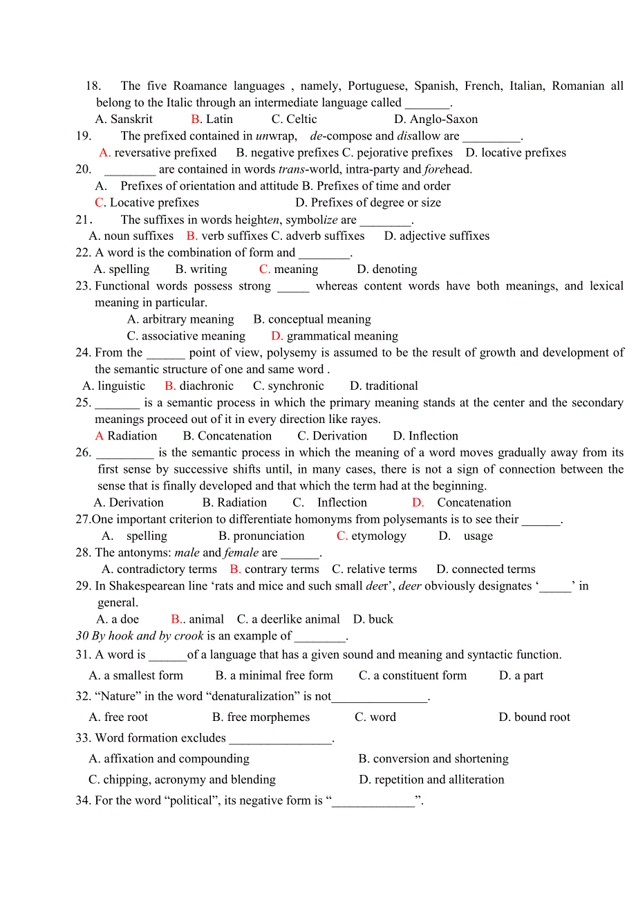 词汇学复习材料 2_第2页