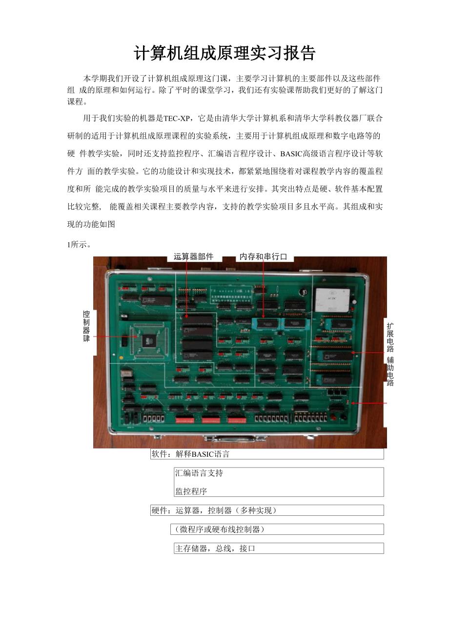 计算机组成原理实验报告_第1页