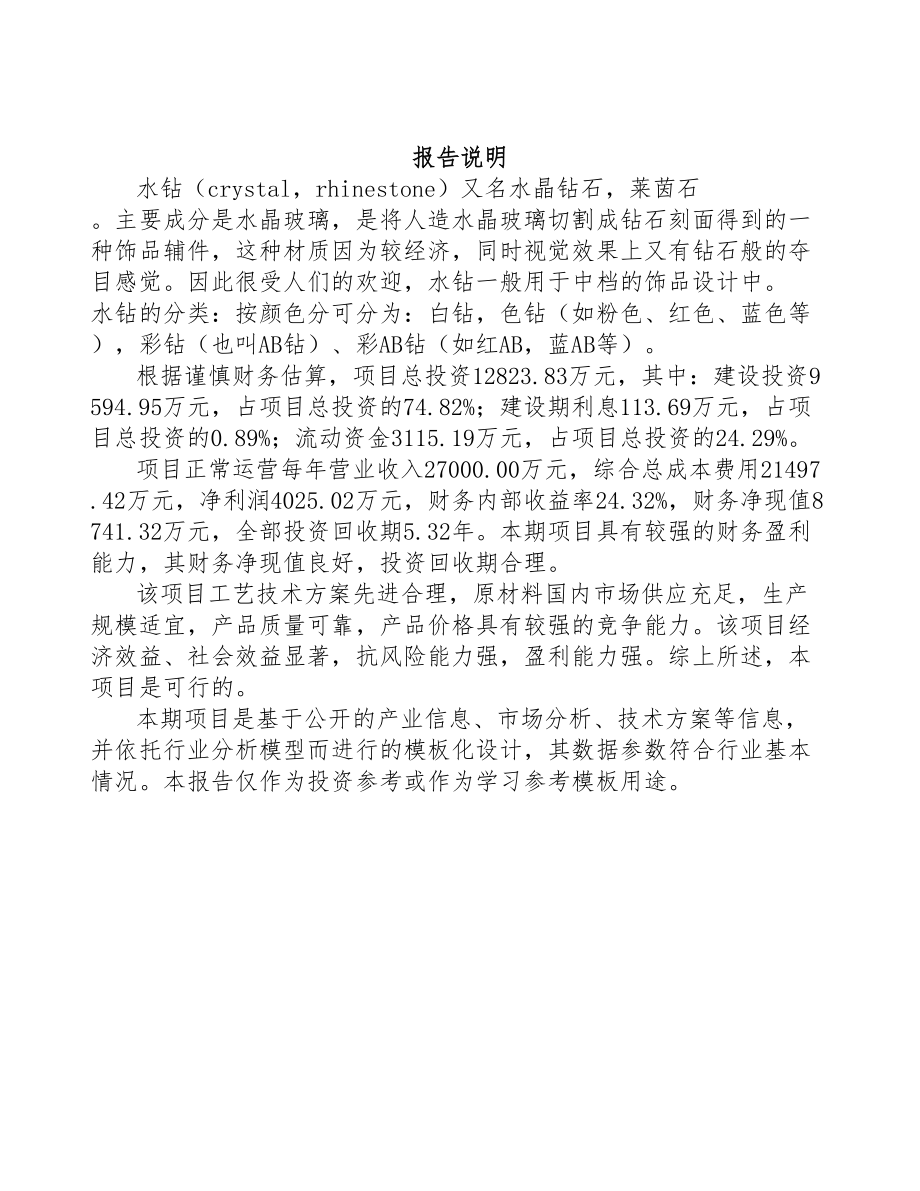 水钻项目可行性研究报告(DOC 90页)_第2页