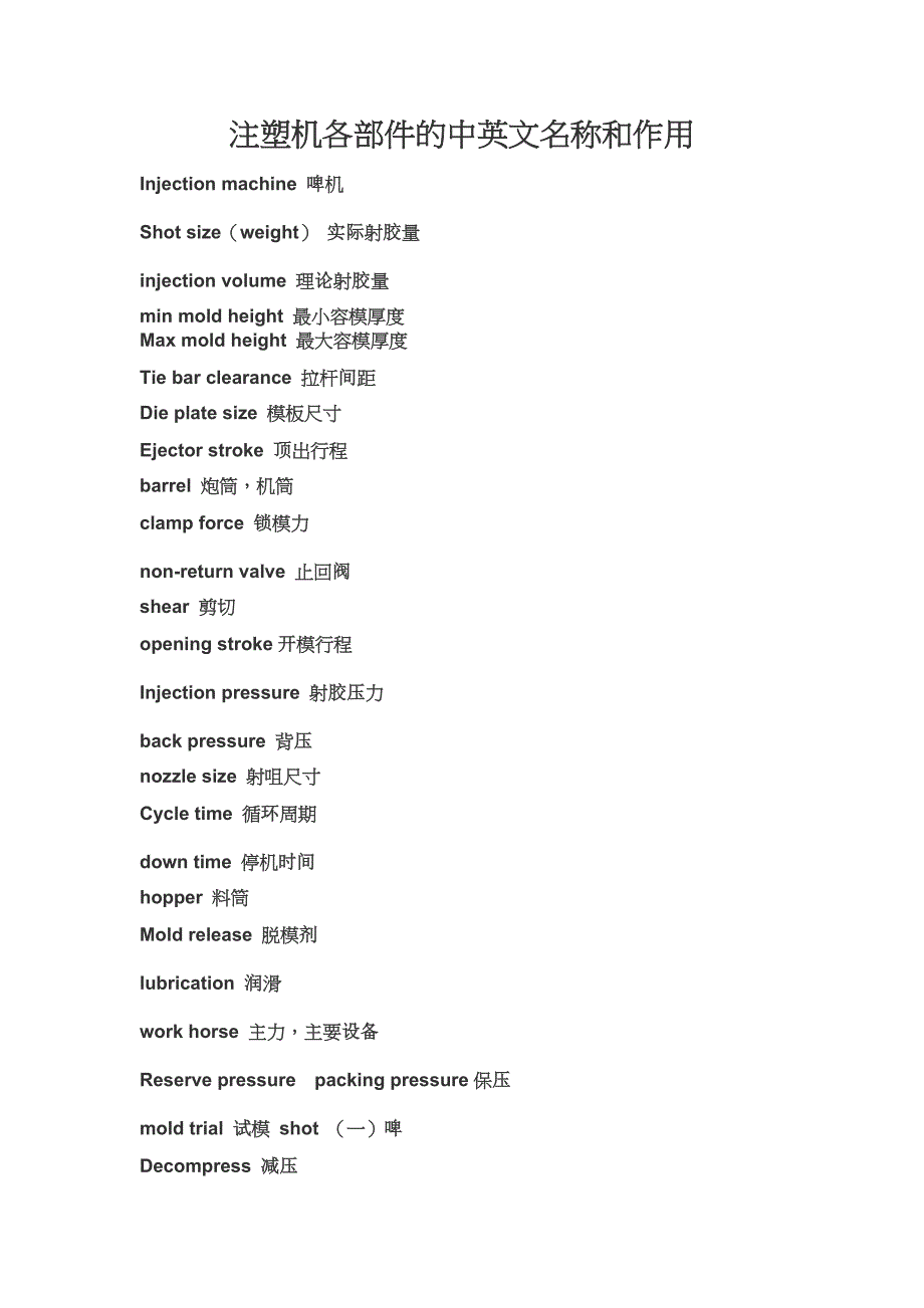 注塑机必备英语.doc_第1页