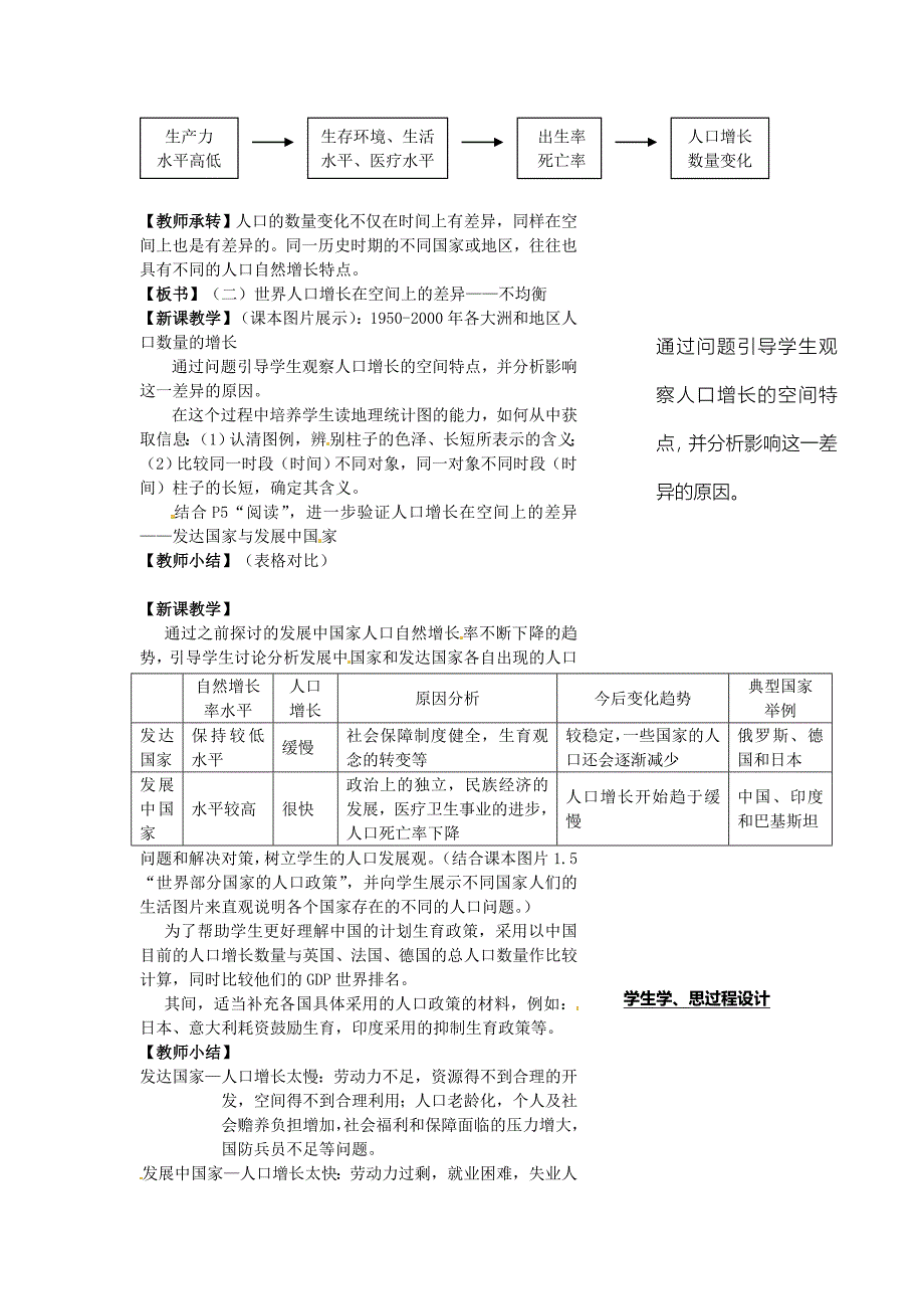 最新江苏省江阴市成化高级中学高中地理 1.1人口的变化教案 新人教版必修2_第3页