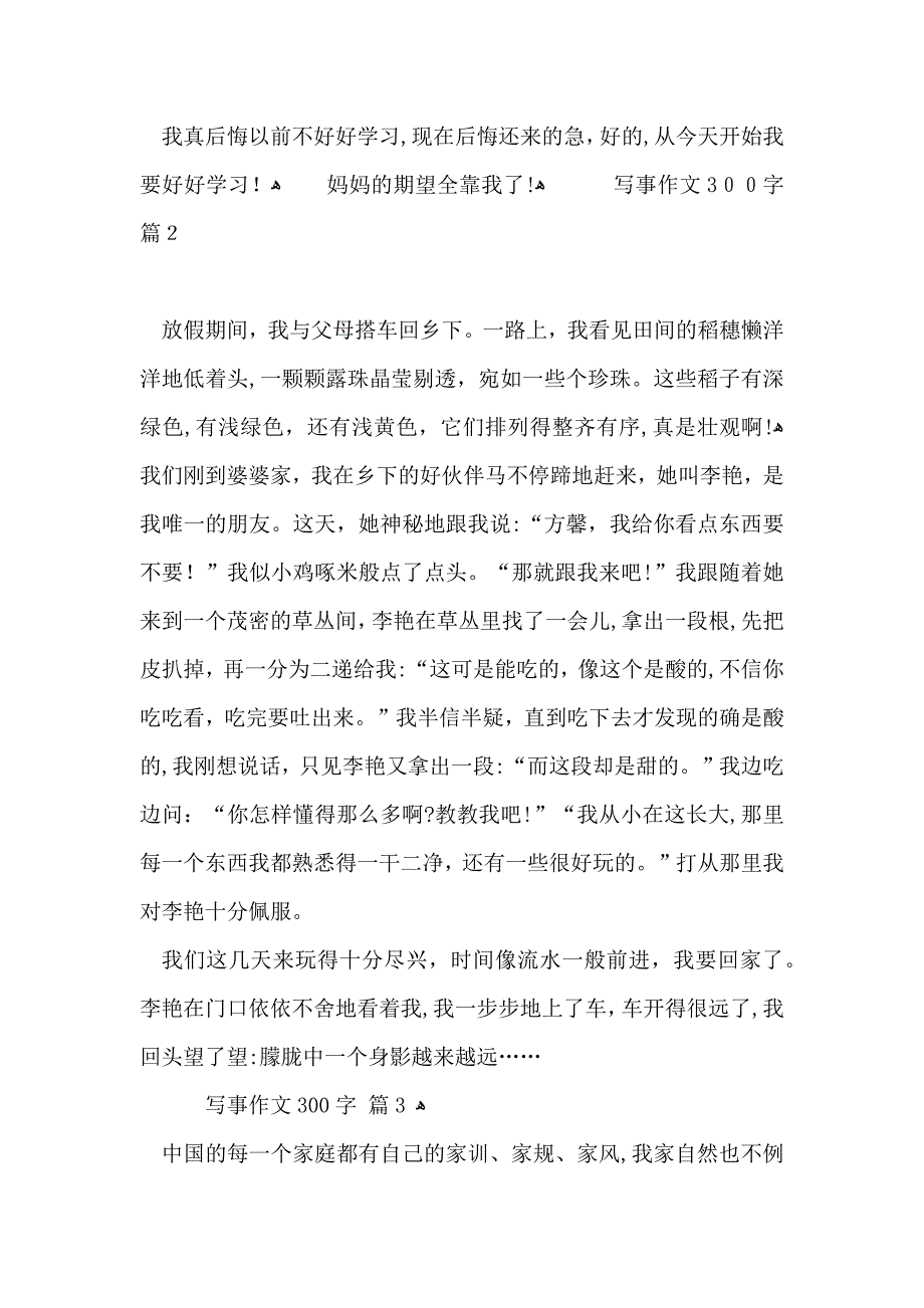 必备写事作文300字集锦九篇_第2页