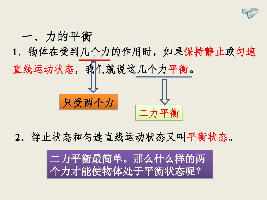 人教版八年级物理下册82二力平衡课件_第4页