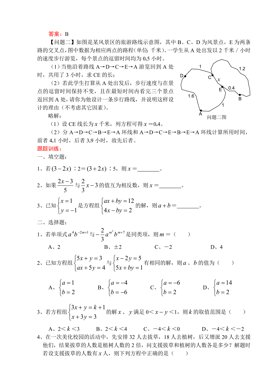 2012006年中考复习之方程与一次方程（组）及解法.doc_第2页