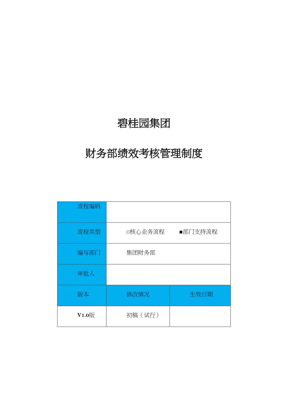 XX集团财务部绩效考核管理制度(DOC 14页)_第1页