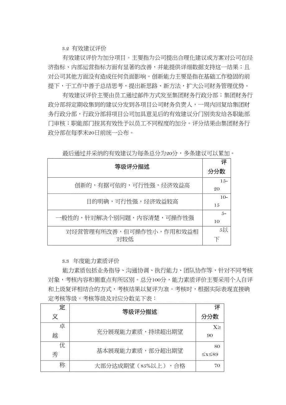 XX集团财务部绩效考核管理制度(DOC 14页)_第5页