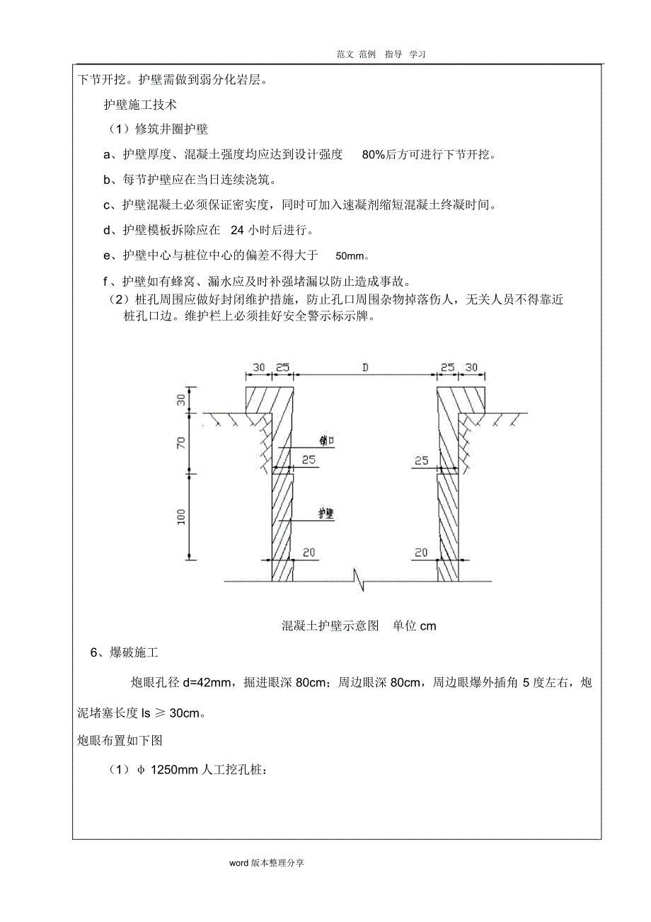 人工挖孔桩施工技术交底记录_第4页