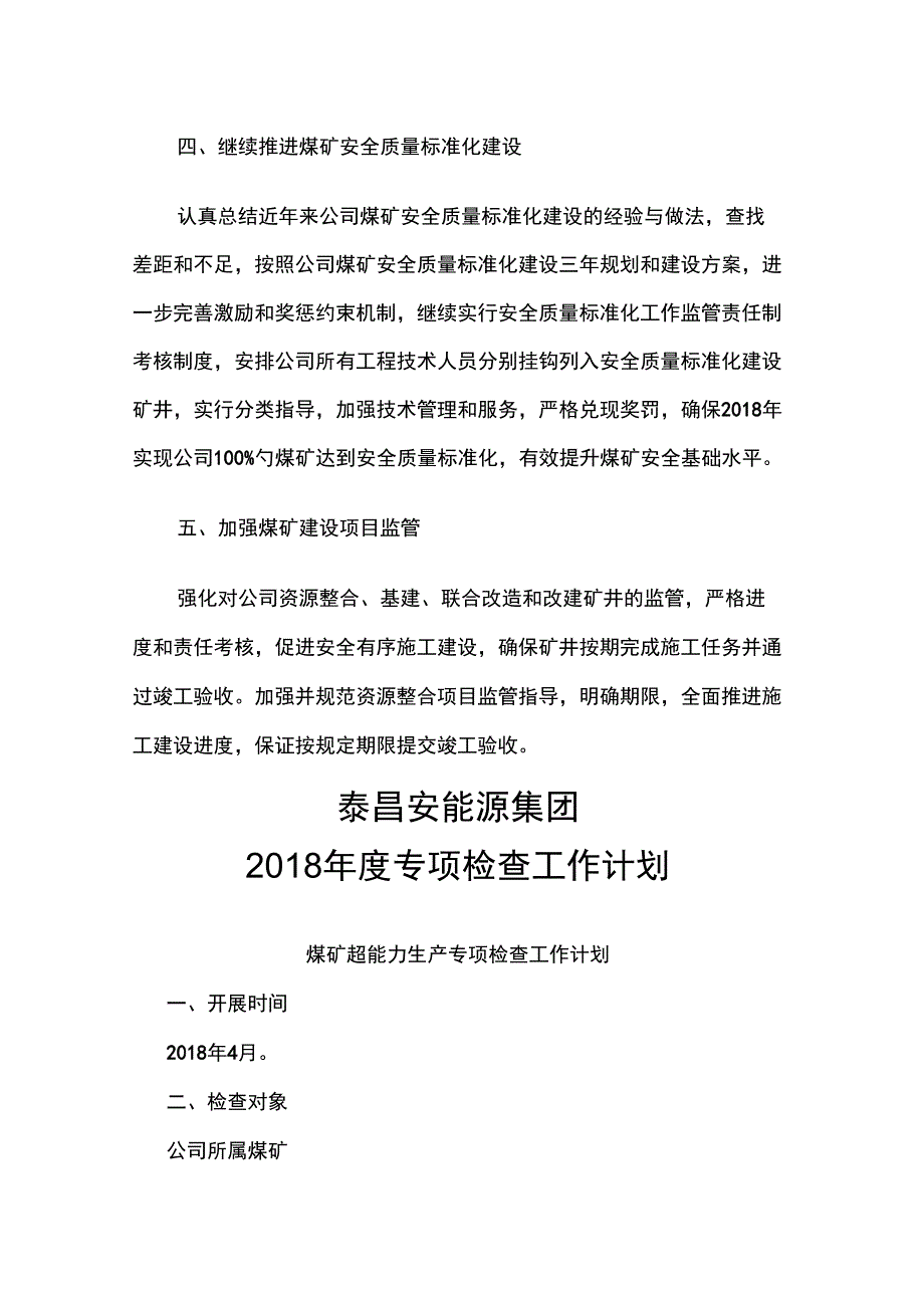 公司年度安生产计划和专项检查计划_第4页