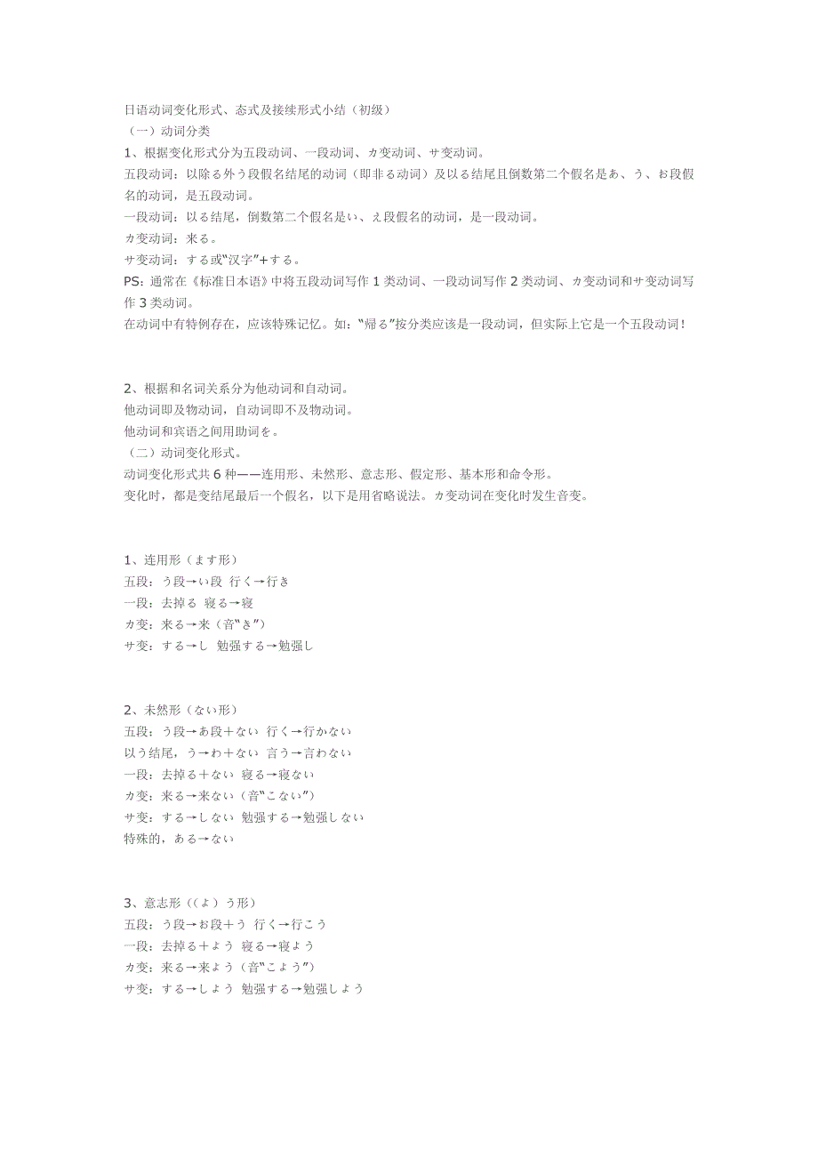 日语动词几种变形汇总.doc_第1页
