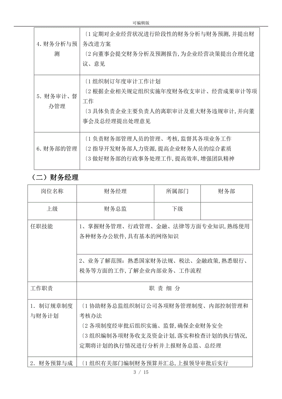 财务部岗位设置与工作职责划分_第3页