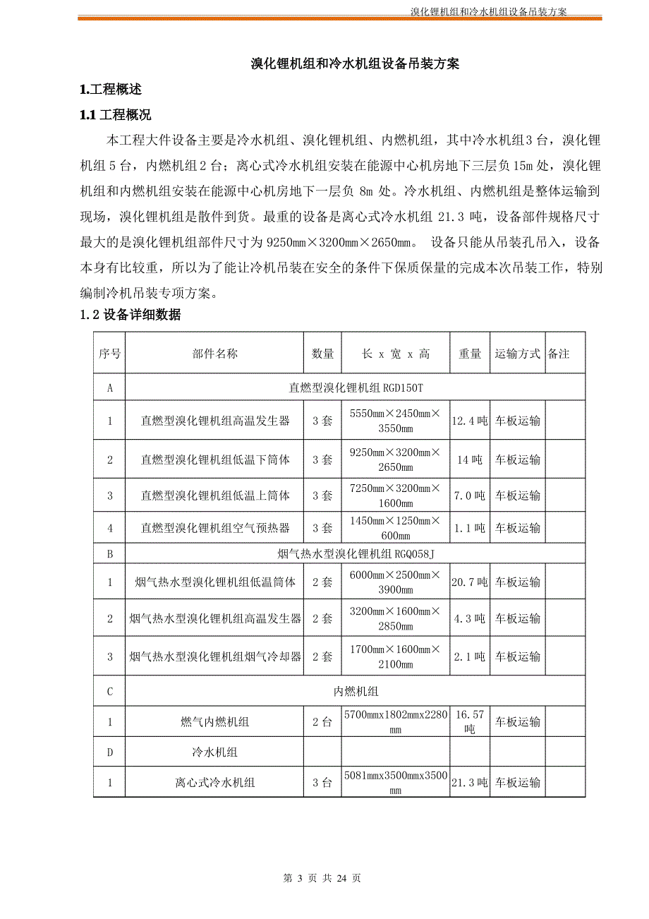 溴化锂及冷水机组设备吊装专项方案_第3页