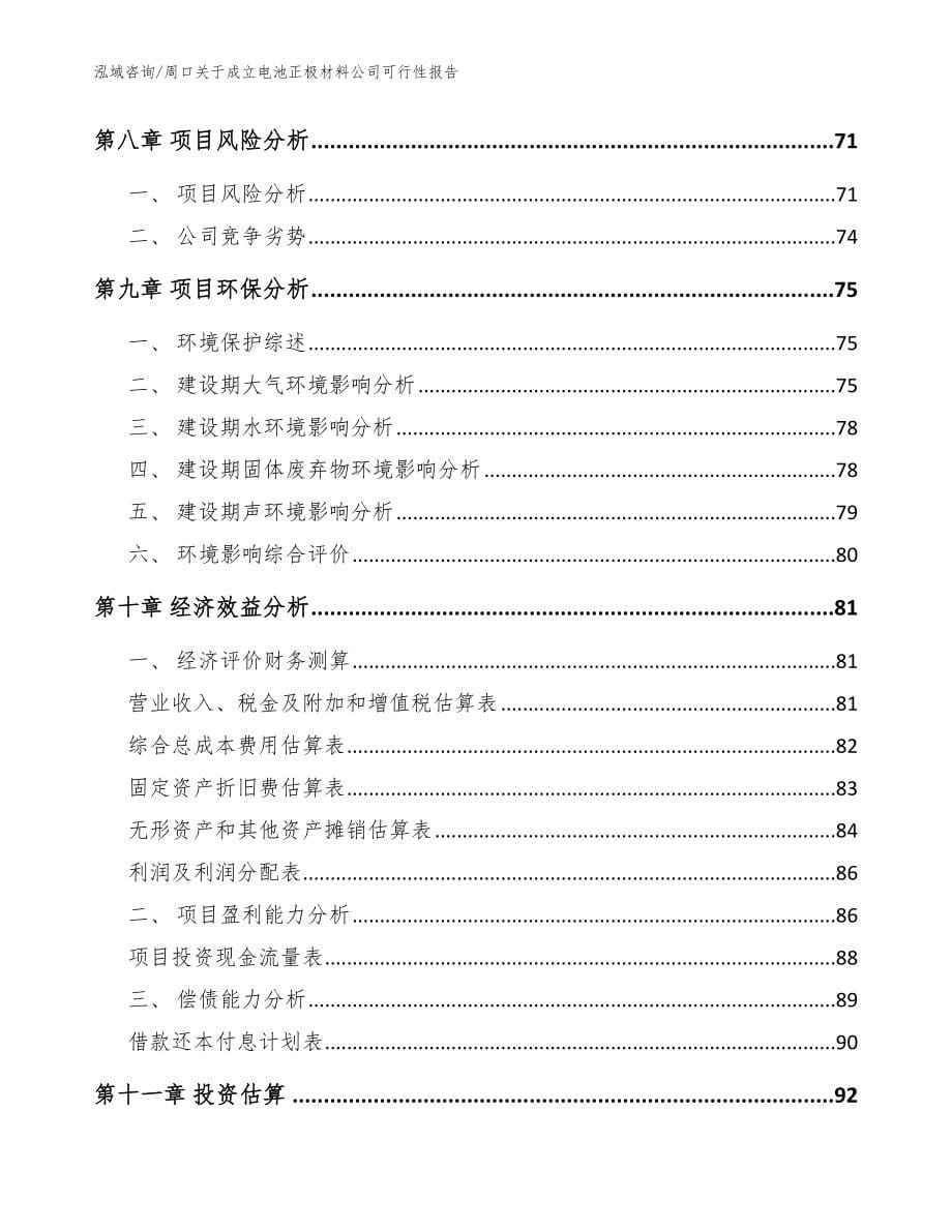 周口关于成立电池正极材料公司可行性报告（范文模板）_第5页