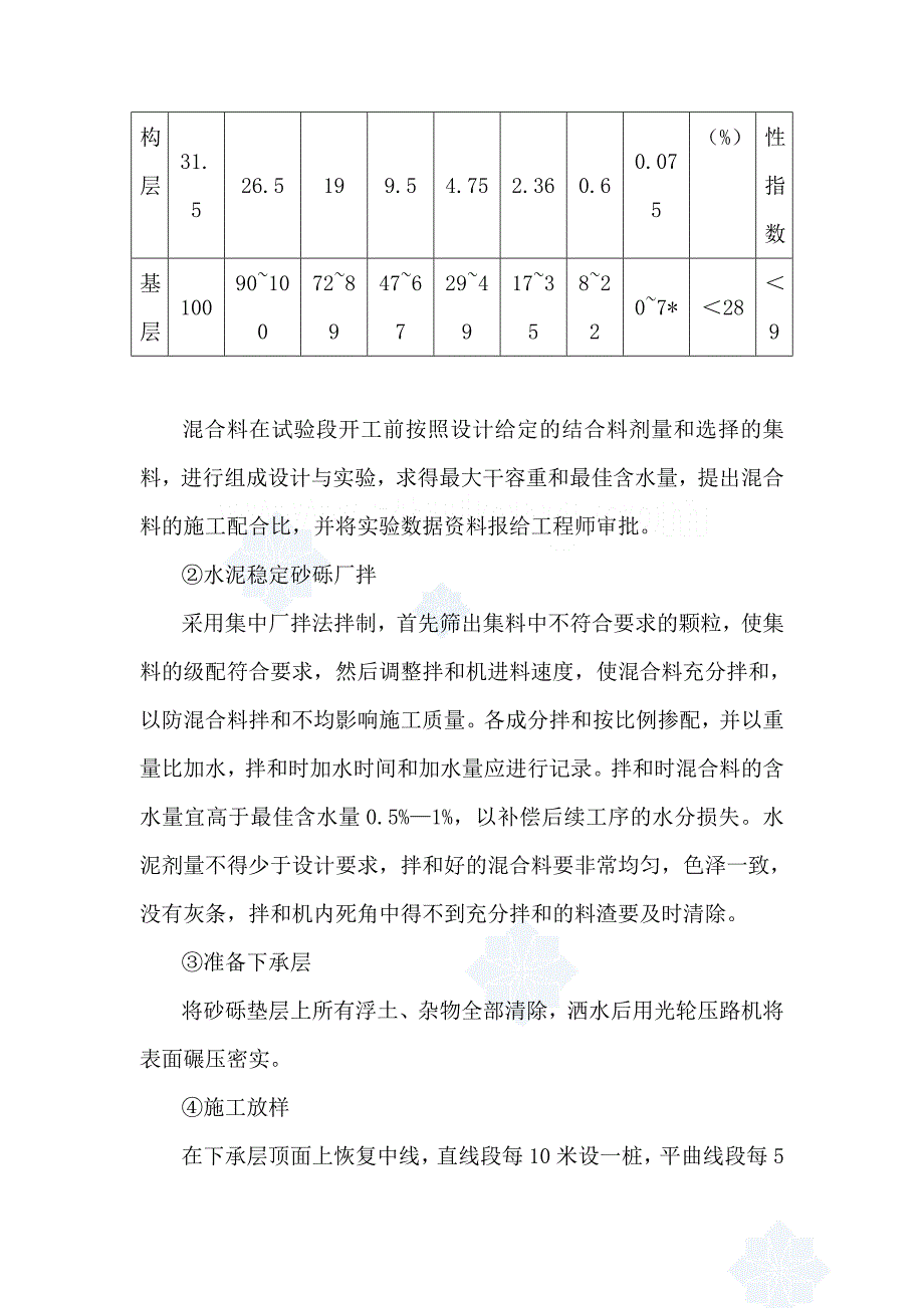 水泥稳定砂砾基层试验段施工技术方案secret_第4页