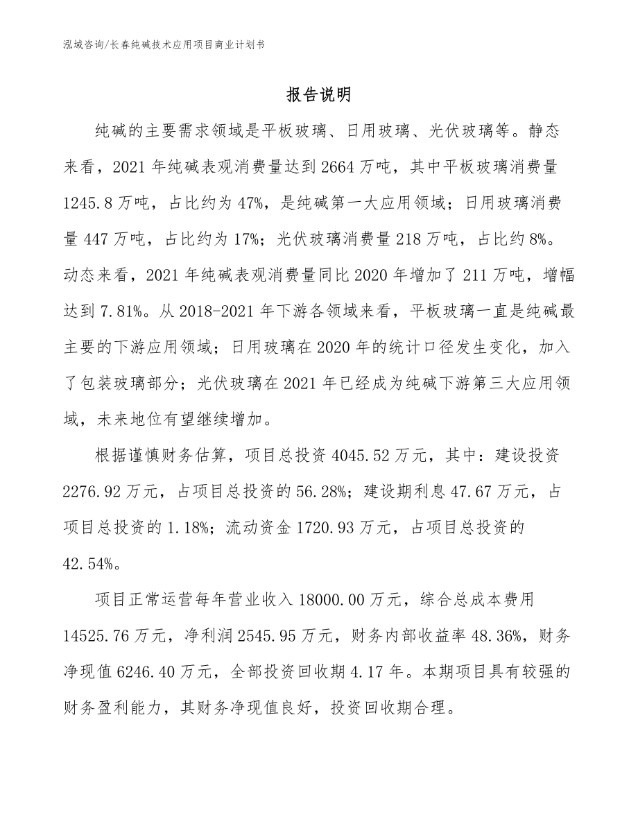 长春纯碱技术应用项目商业计划书_第2页