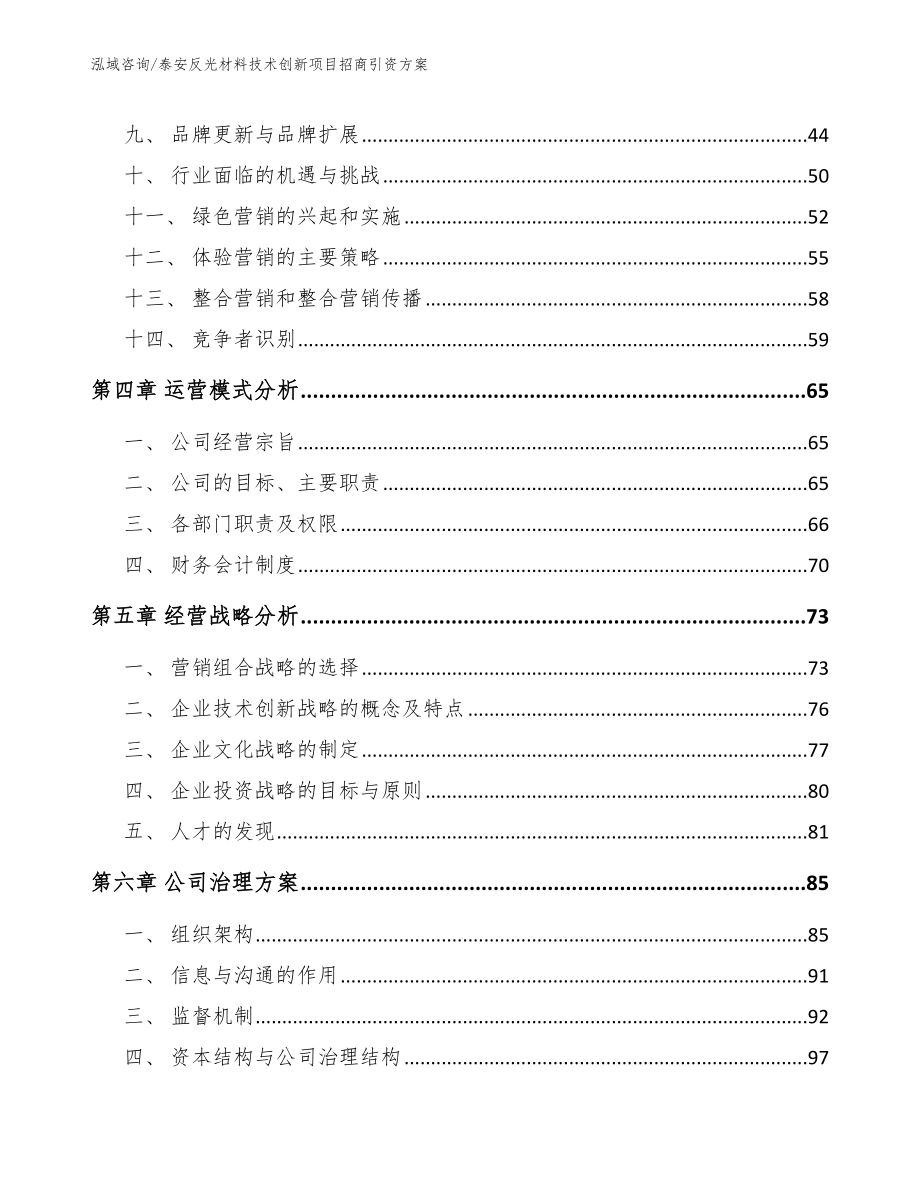 泰安反光材料技术创新项目招商引资方案_模板参考_第3页