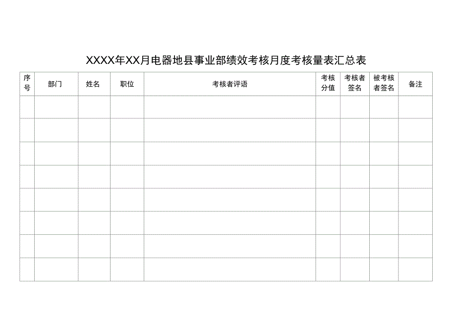 绩效考核评语汇总表_第1页