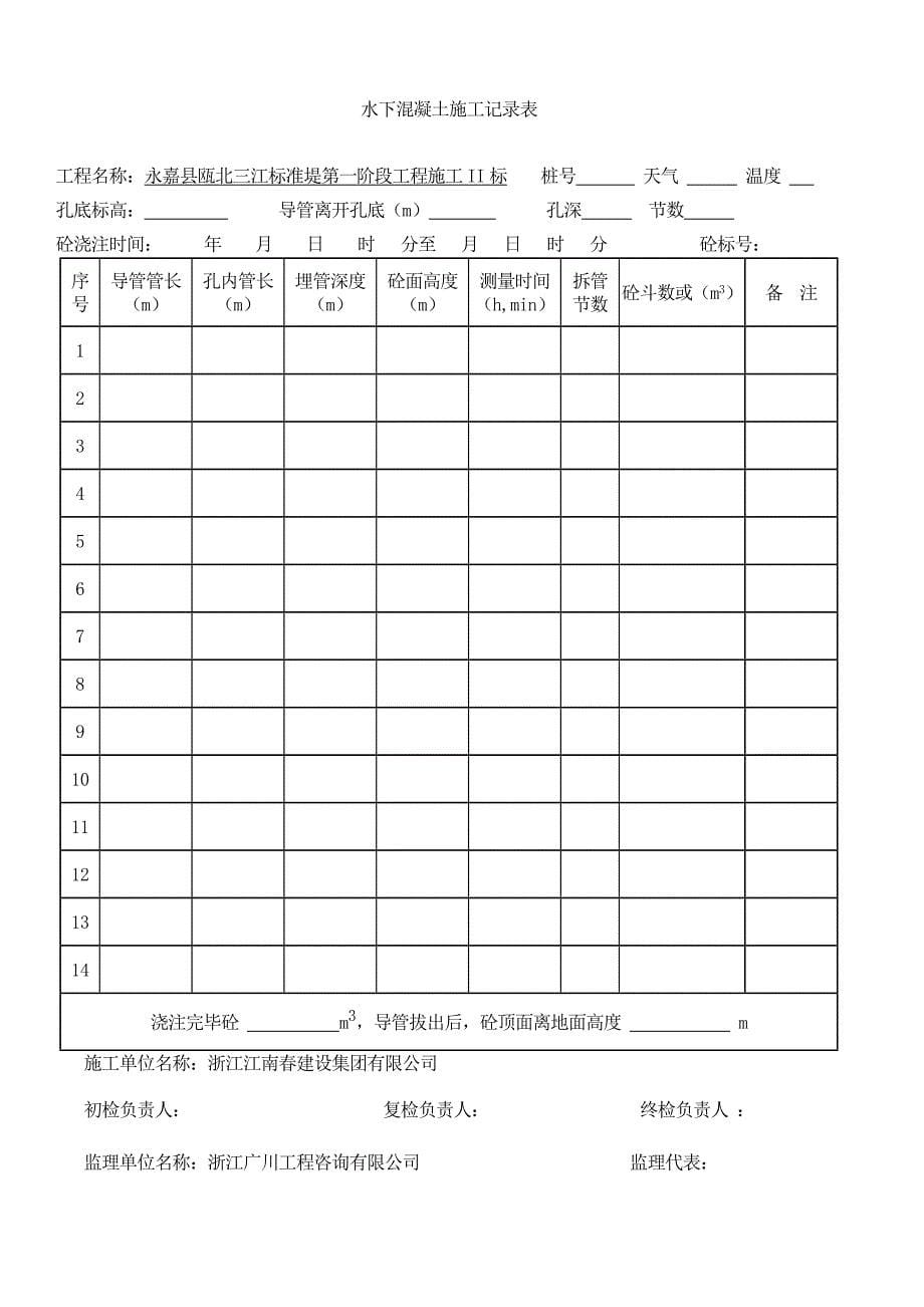 钻孔灌注桩施工表格_第5页