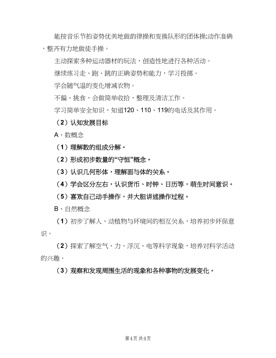 2023年幼儿园大班班主任工作计划模板（二篇）.doc_第4页