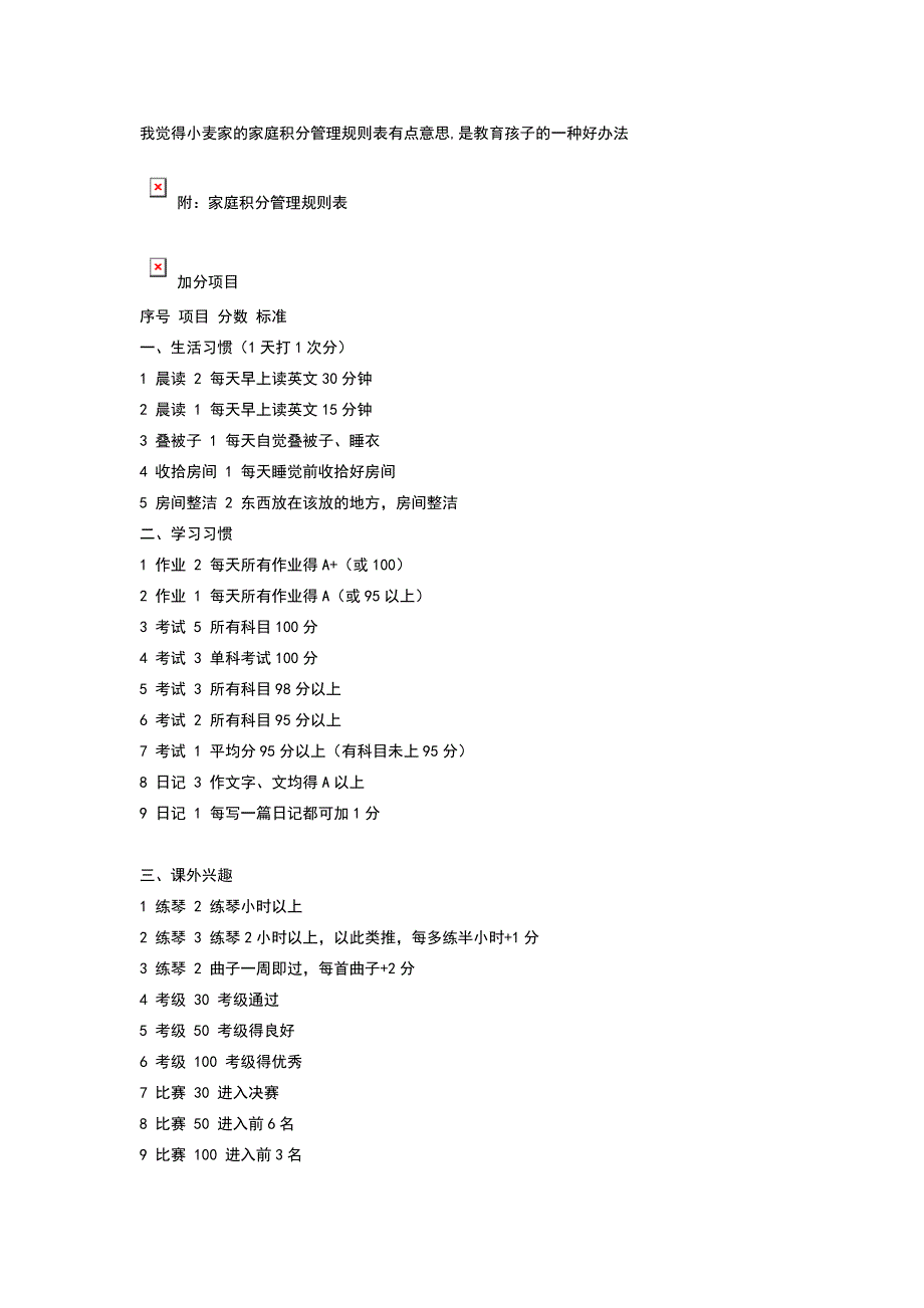 家庭积分管理规则表.doc_第1页