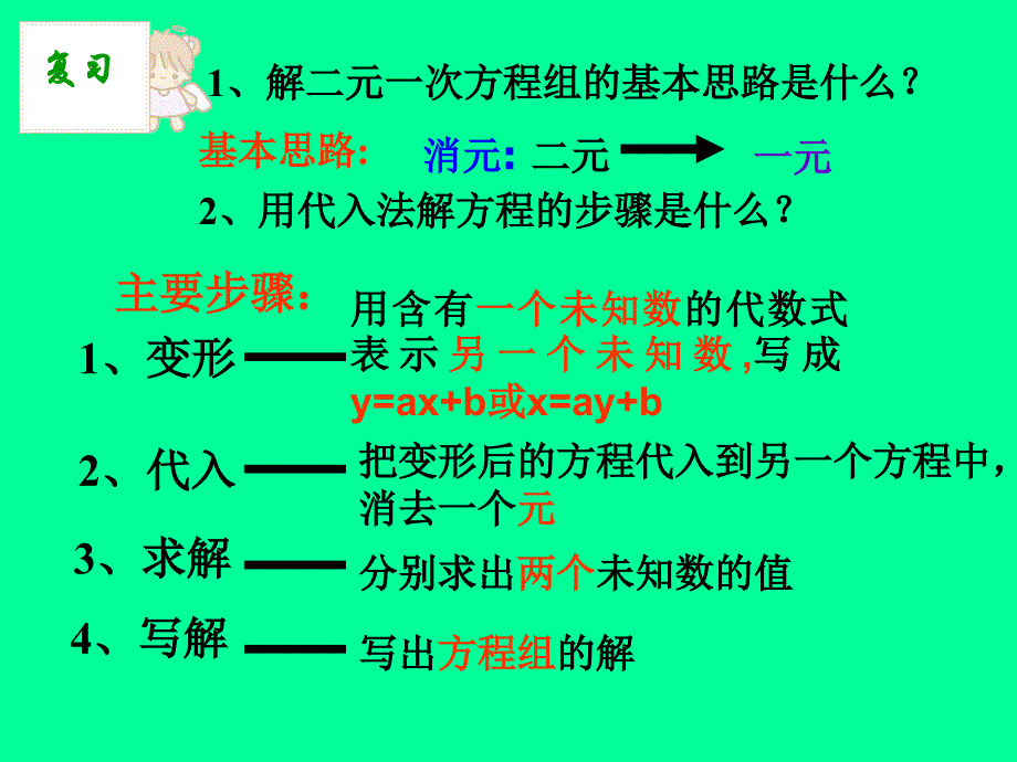 河南省驻马店市上蔡县七年级数学下册 7.2 二元一次方程组的解法（2）课件 华东师大版_第3页