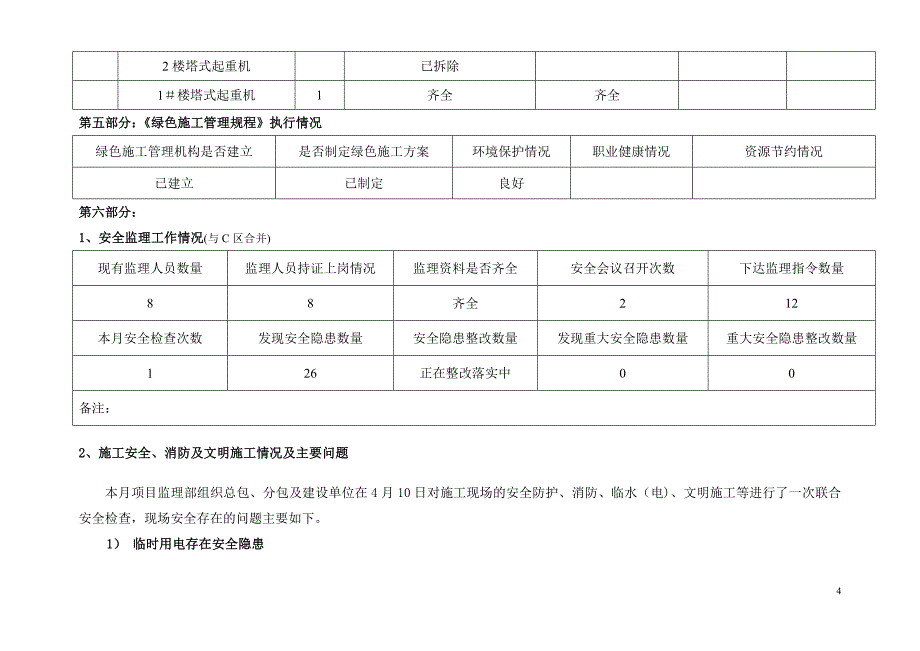 安全监理月报(样本)_第4页