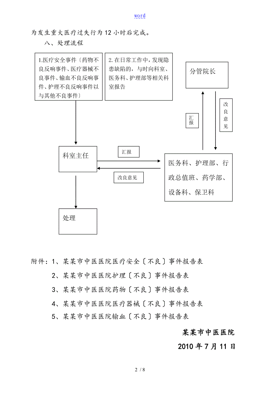 医疗的安全系统不良事件与隐患缺陷地报告材料材料规章规章制度及流程_第2页