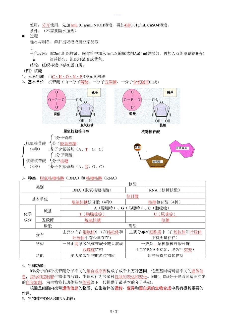 生物必修一知识点归纳_第5页