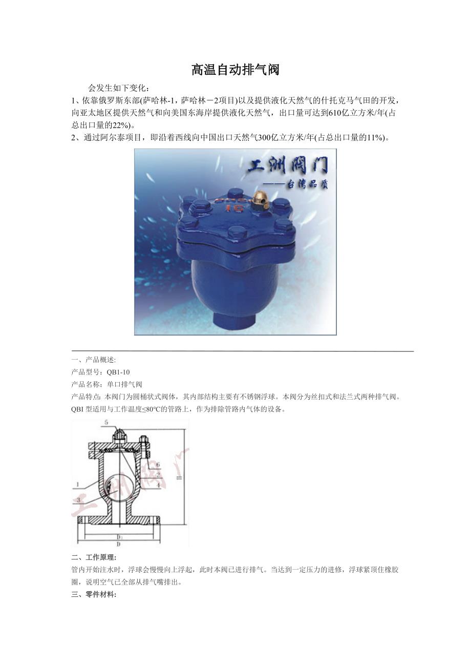 高温自动排气阀_第1页