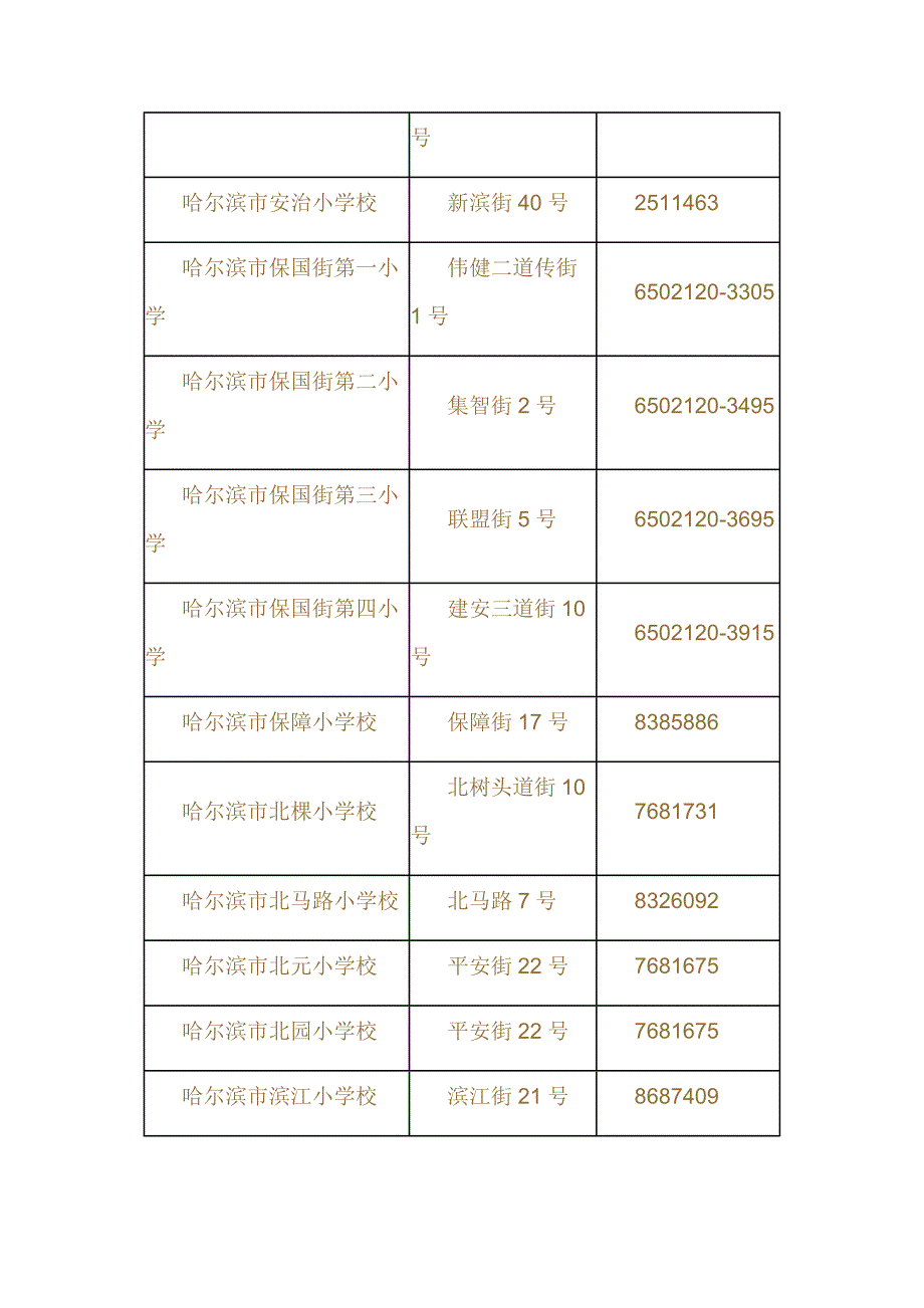 哈尔滨市小学大全_第2页