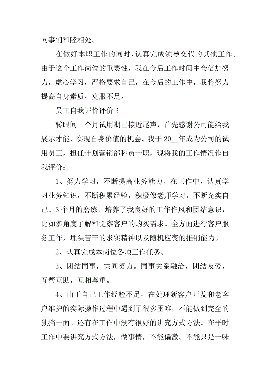 2023年员工自我评价600字左右五篇_第4页