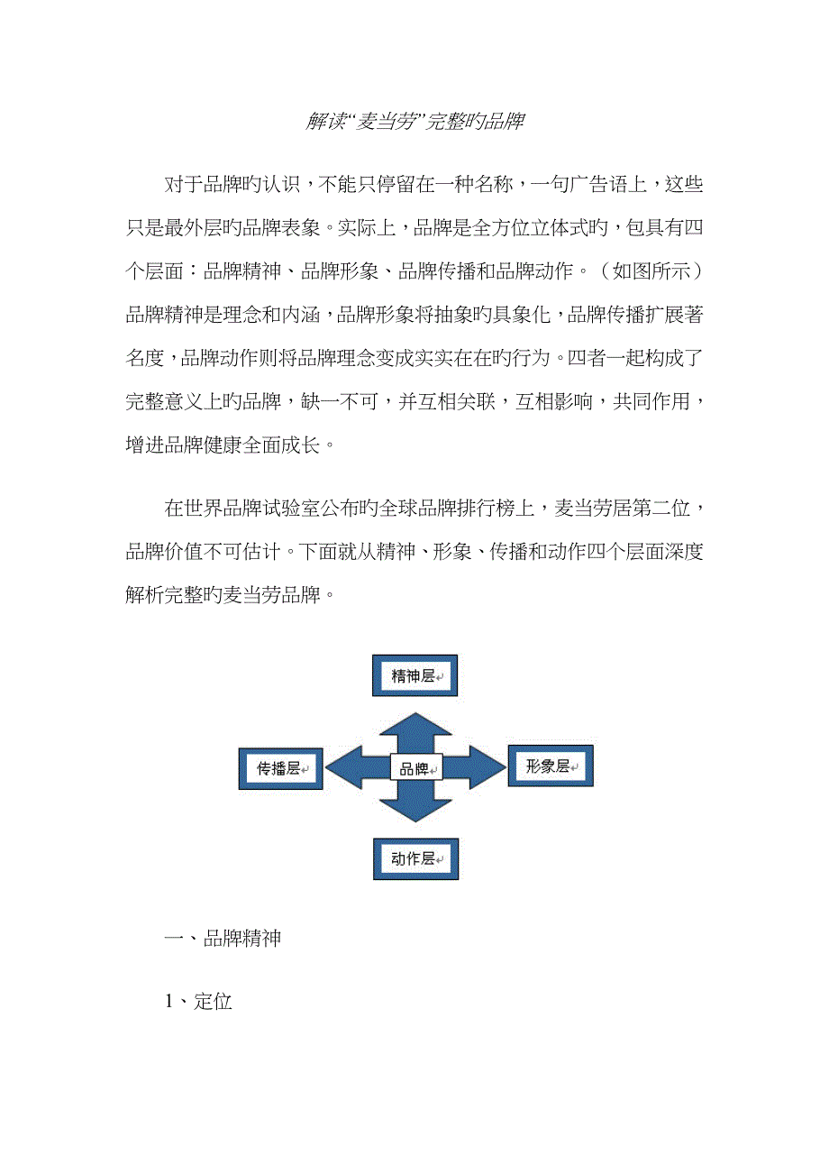 解读“麦当劳”完整的品牌._第1页