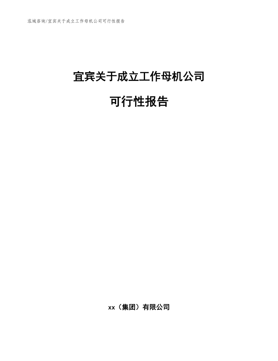 宜宾关于成立工作母机公司可行性报告（模板范文）_第1页