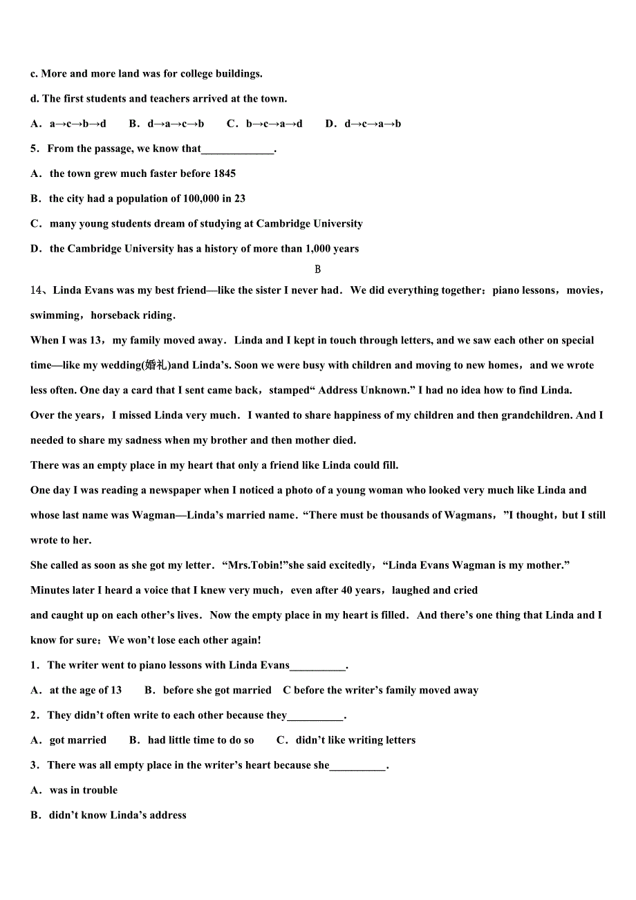 浙江省台州市路桥区九校2022-2023学年中考英语五模试卷含答案.doc_第4页