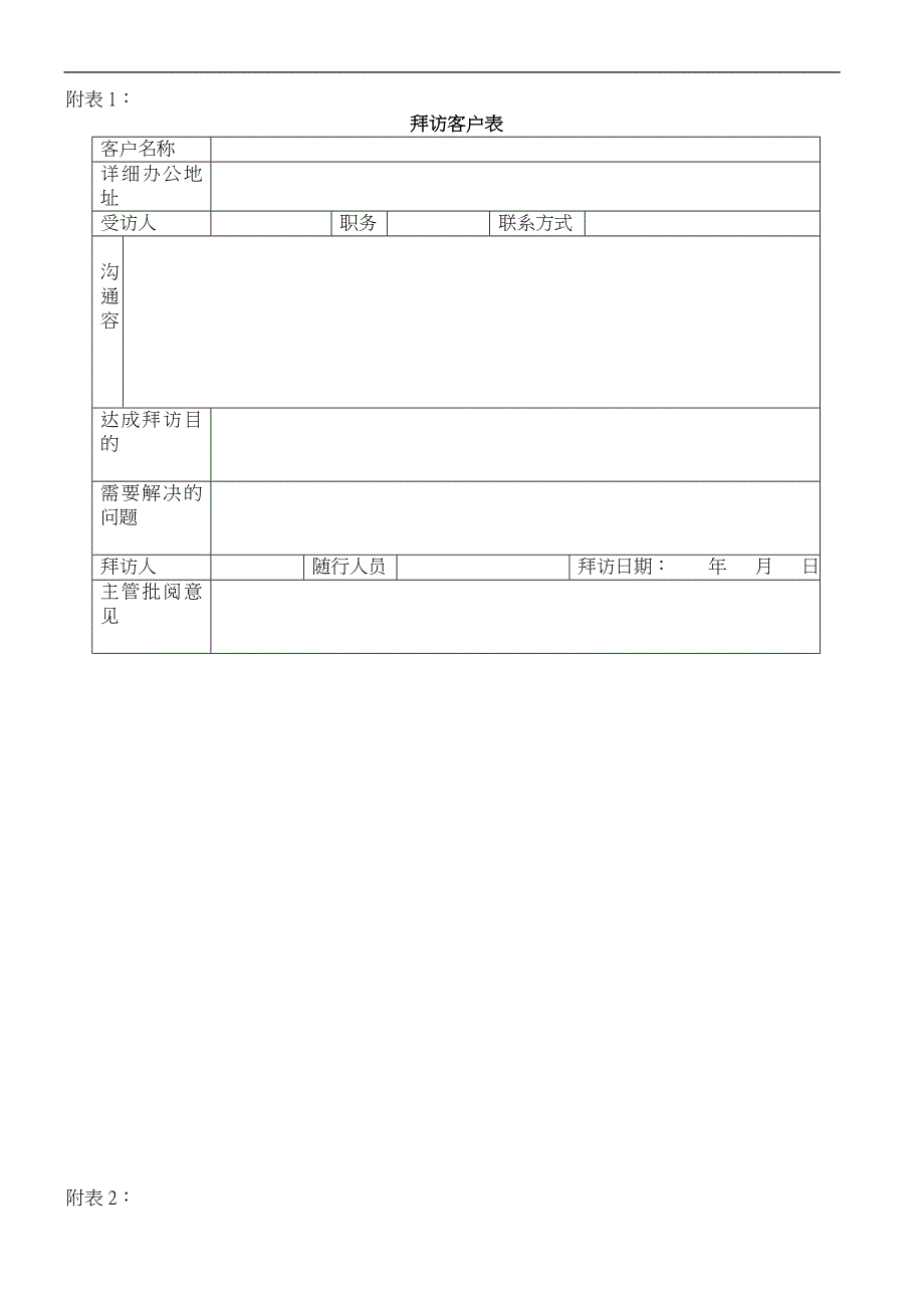 公司销售部门常用表格模板_第1页