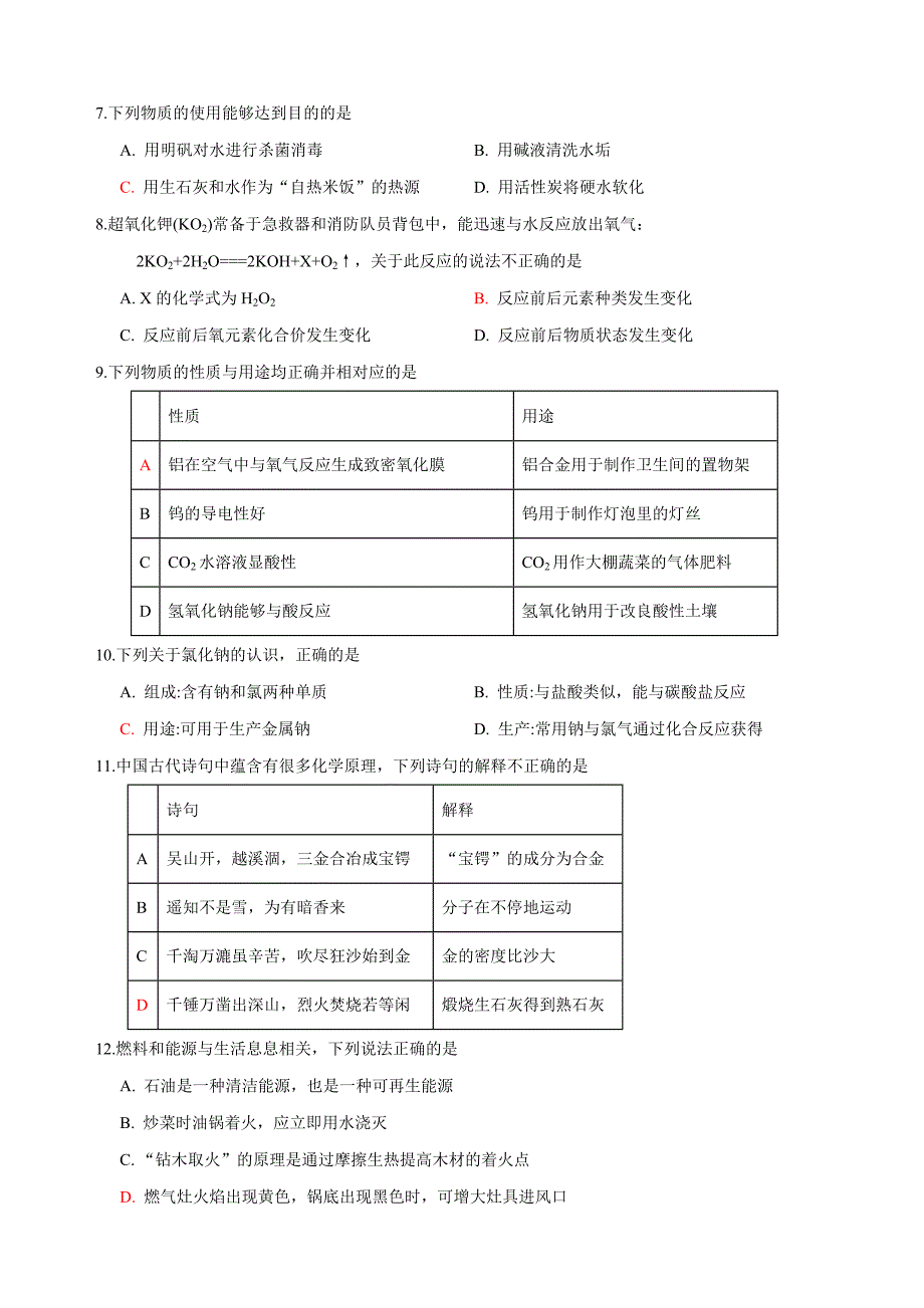 2019年广州市中考化学试题与答案_第2页