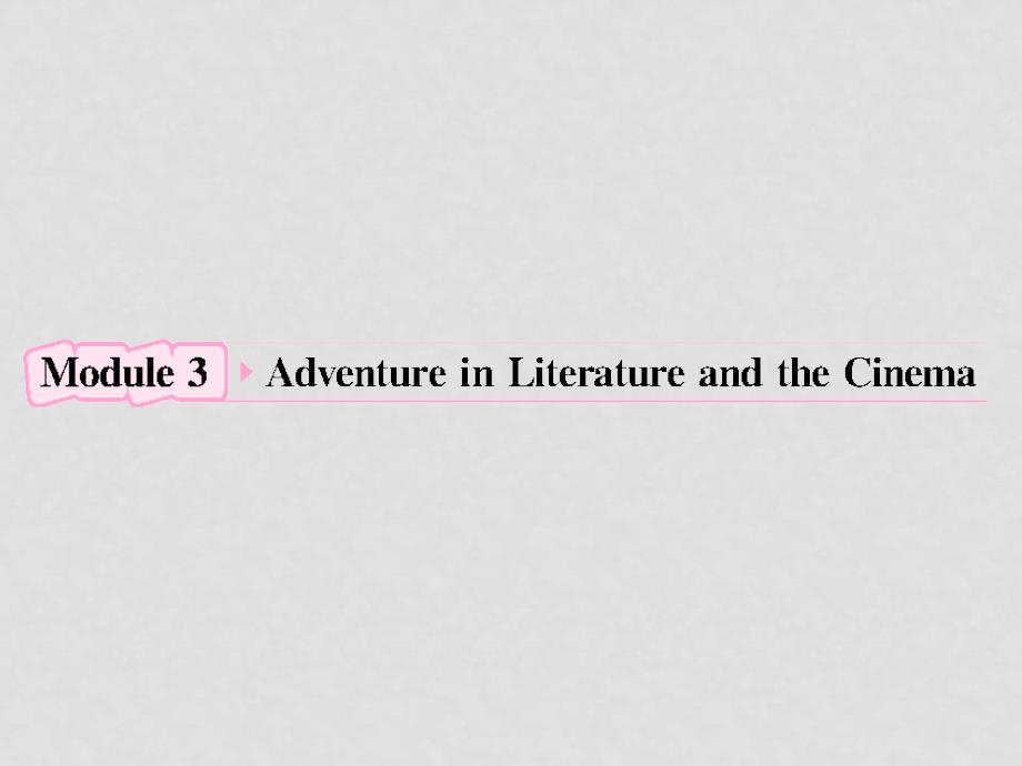 辽宁省大连铁路中学高中英语 Module3 Adventure in Literature and the Cinema课件 外研版必修5_第1页