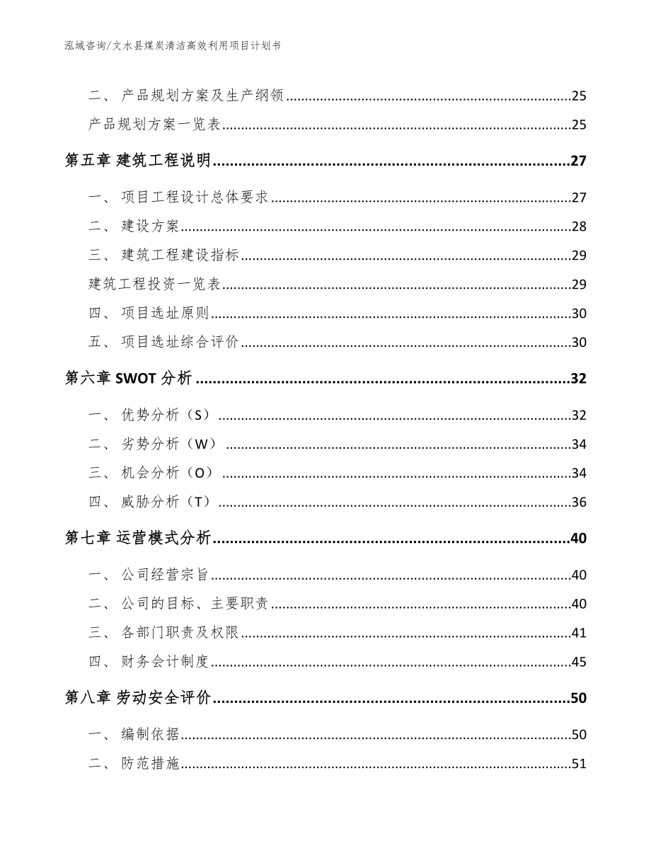 文水县煤炭清洁高效利用项目计划书（模板参考）_第4页