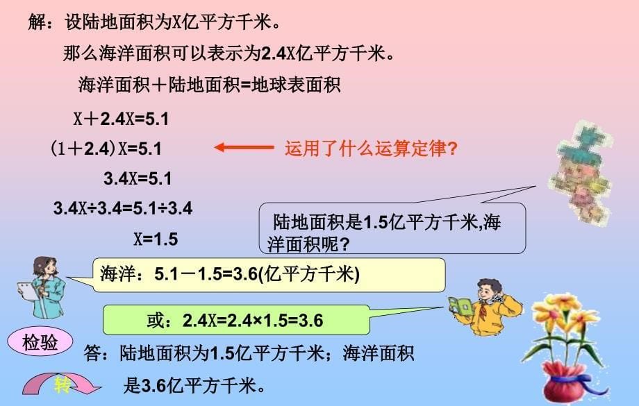 人教版小学五年级数学上册第四单元《稍复杂的方程例》_第5页