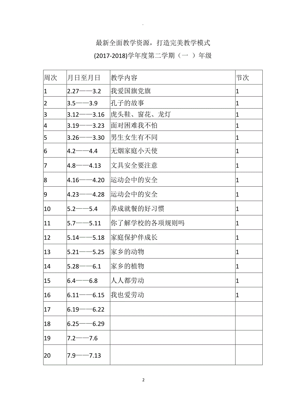 教案：2017-2018学年定西小学一年级下册健康成长.docx_第2页